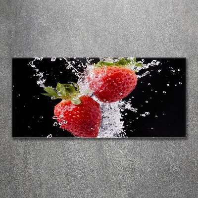 Bild auf Acrylglas Erdbeeren und Wasser