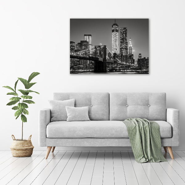 Acrylbild Fotodruck Manhattan bei Nacht