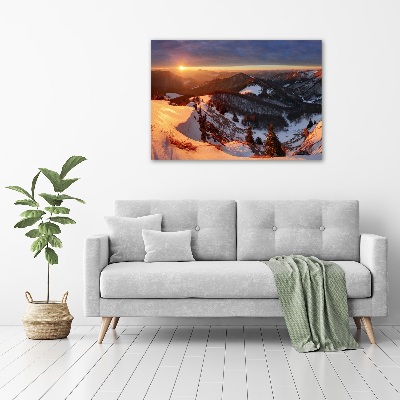 Acrylbild Fotodruck Winter in den Bergen