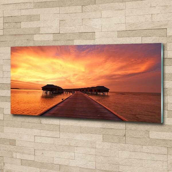 Bild auf Acrylglas Malediven Bungalows