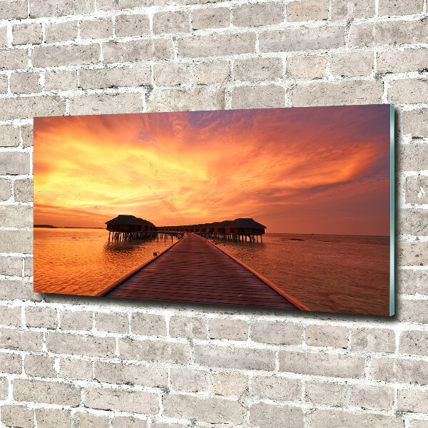 Bild auf Acrylglas Malediven Bungalows
