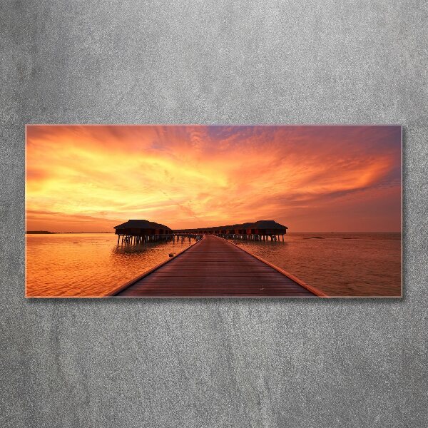 Bild auf Acrylglas Malediven Bungalows