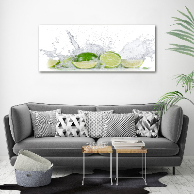 Foto auf Acryl Limetten und Wasser