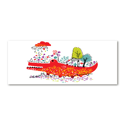 Acrylbild Fotodruck Buntes Krokodil