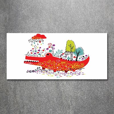 Acrylbild Fotodruck Buntes Krokodil