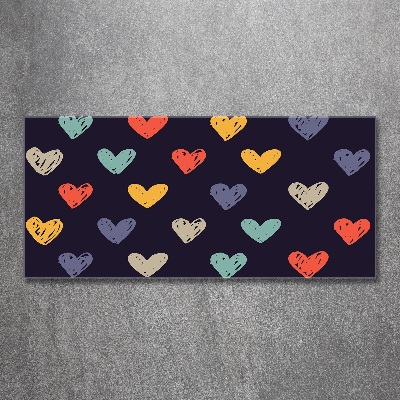 Acrylbild Fotodruck Bunte Herzen