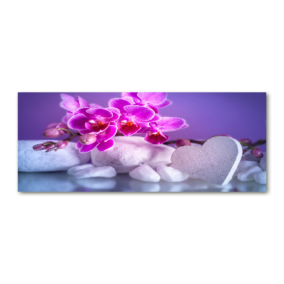 Acrylbild Fotodruck Orchidee und Herz