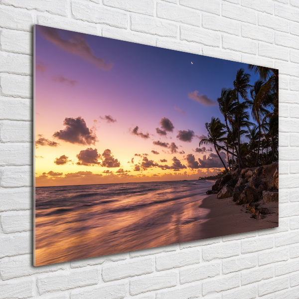 Acrylbild Fotodruck Sonnenuntergang am Strand