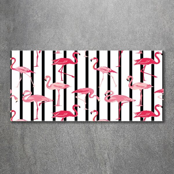 Acrylglas-Druck Gestreifte Flamingos