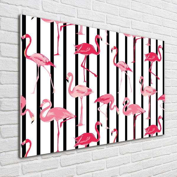Acrylglas-Druck Gestreifte Flamingos