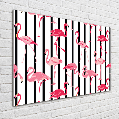 Acrylglas-Druck Gestreifte Flamingos