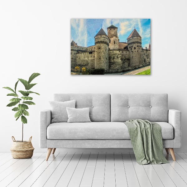 Foto auf Acryl Ein Schloss in der Schweiz