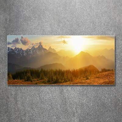 Acrylglas-Druck Sonnenuntergang in den Bergen