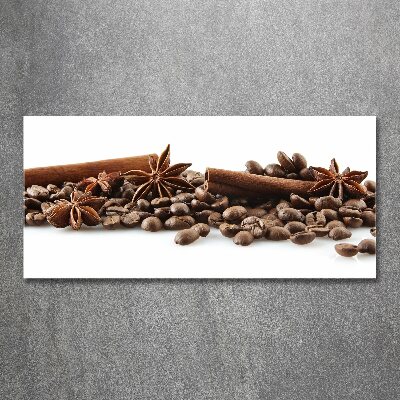 Bild auf Acrylglas Kaffeebohnen Zimt