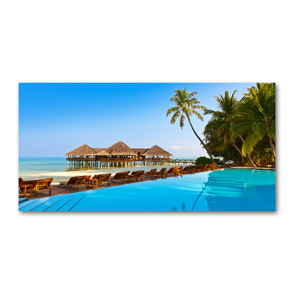 Bild auf Acrylglas Schwimmbad auf den Malediven