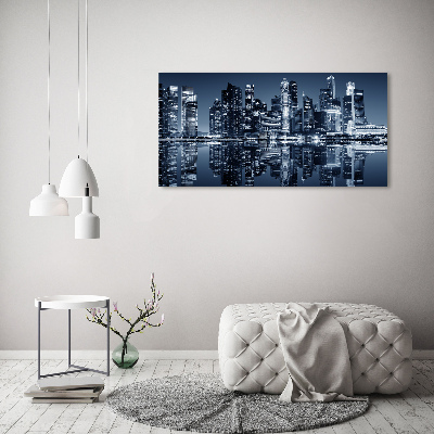 Acrylbild Fotodruck Singapur bei Nacht