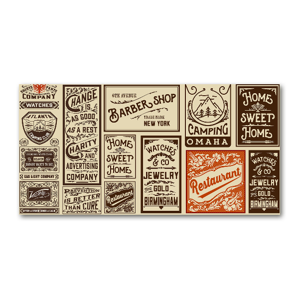 Bild auf Acrylglas Werbung und Etiketten