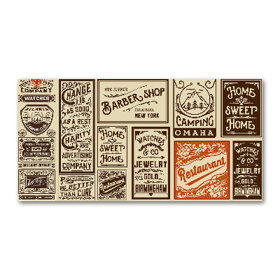 Bild auf Acrylglas Werbung und Etiketten