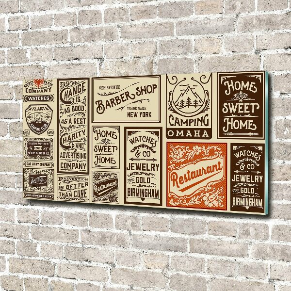 Bild auf Acrylglas Werbung und Etiketten