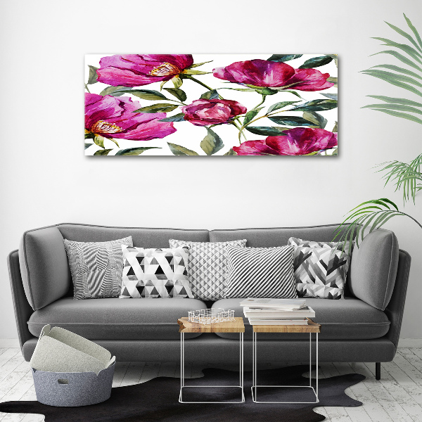 Foto auf Acryl Rosa Pfingstrosen