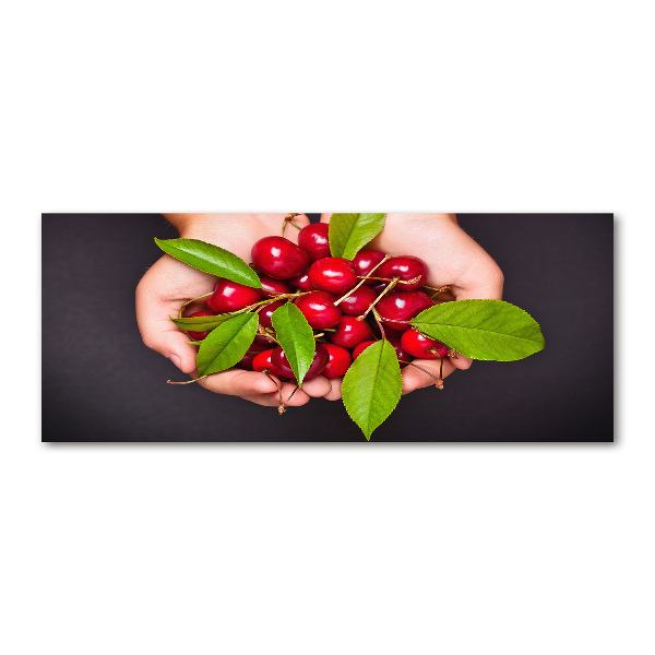 Acrylglas-Druck Kirschen in den Händen