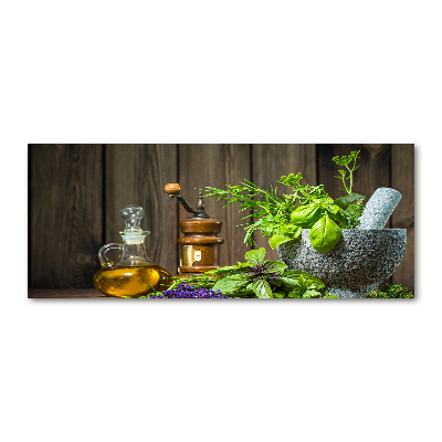 Bild auf Acrylglas Kräuter im Mörser