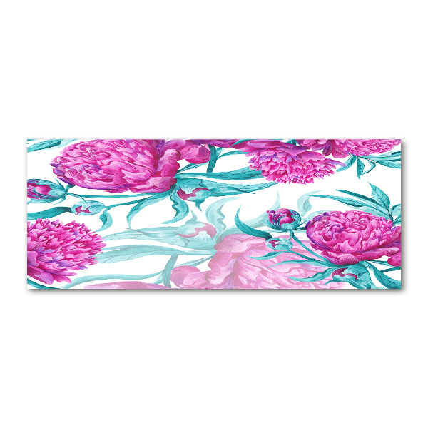 Acrylbild Fotodruck Rosa Pfingstrosen