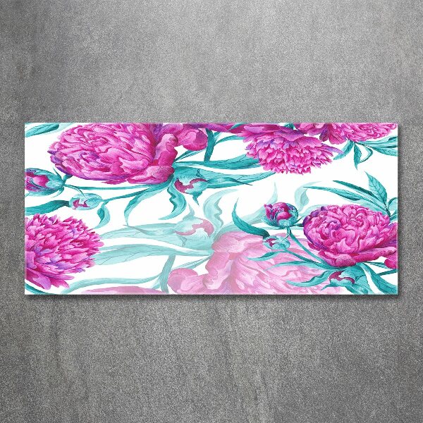 Acrylbild Fotodruck Rosa Pfingstrosen