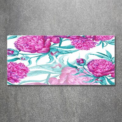 Acrylbild Fotodruck Rosa Pfingstrosen