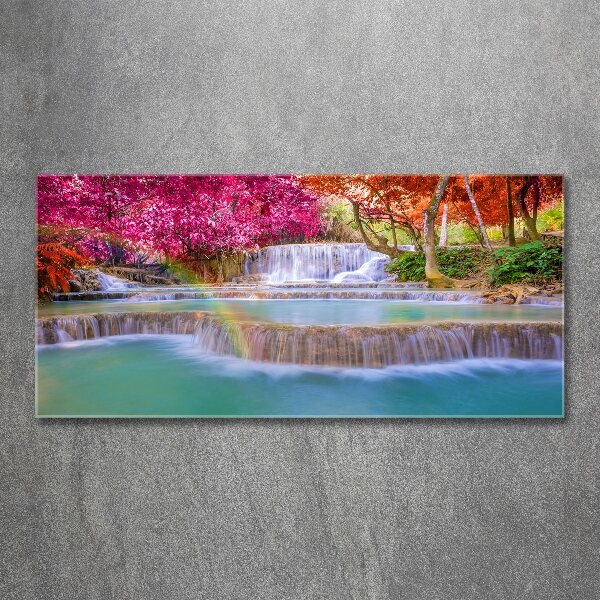 Foto auf Acryl Wasserfall im Wald