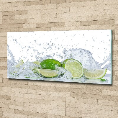 Foto auf Acryl Limetten und Wasser