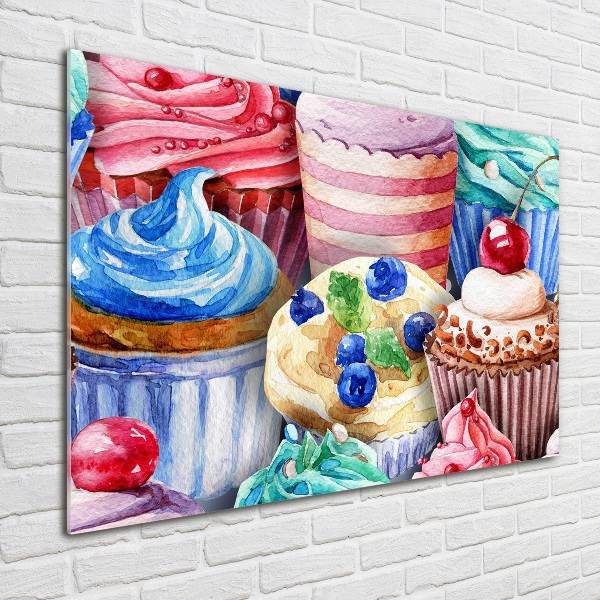 Bild auf Acrylglas Bunte Cupcakes