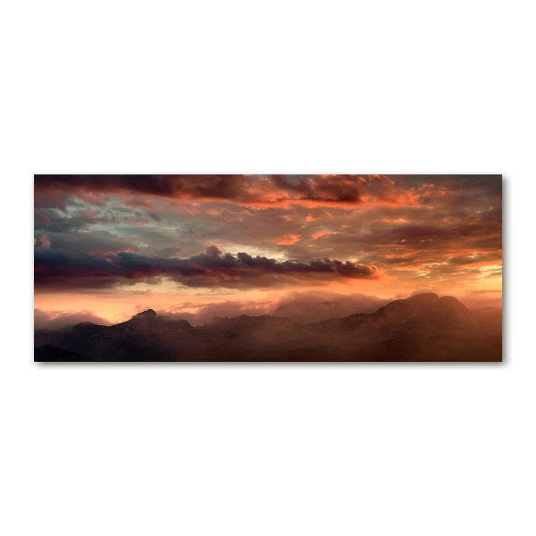 Acrylbild Fotodruck Sonnenuntergang in den Bergen