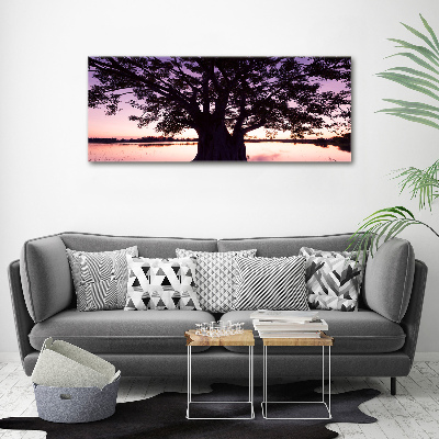 Foto auf Acryl Baum und See