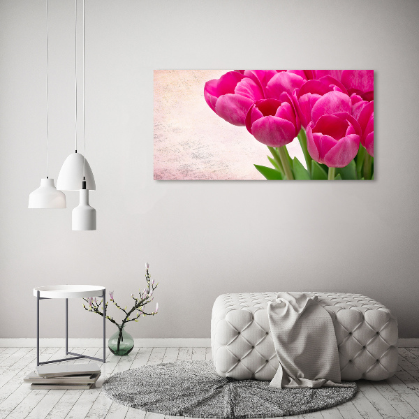 Bild auf Acrylglas Rosa Tulpen