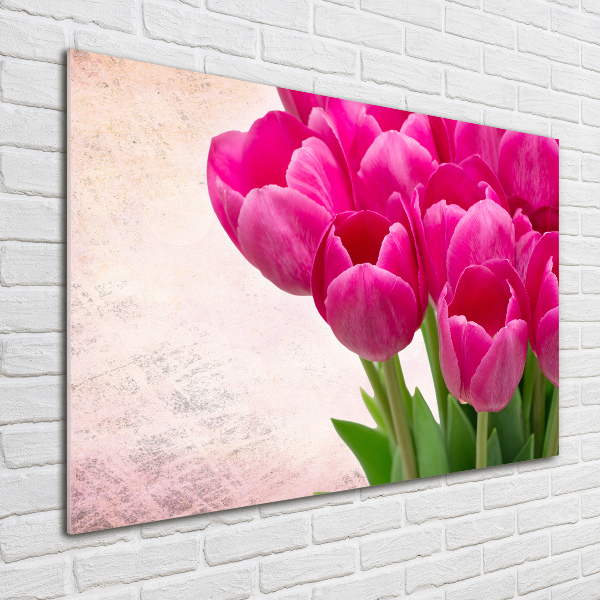 Bild auf Acrylglas Rosa Tulpen