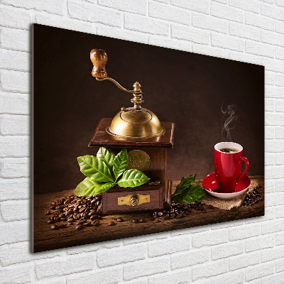 Foto auf Acryl Kaffee und Kaffeemühle