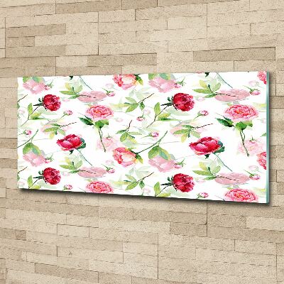 Bild auf Acrylglas Rosa Pfingstrosen