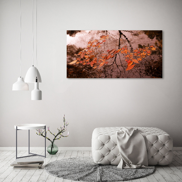 Foto auf Acryl Blätter auf dem Wasser