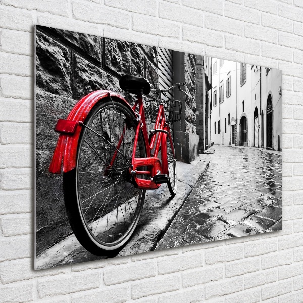 Acrylglas-Druck Rotes Fahrrad