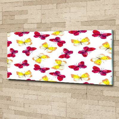 Acrylglas-Druck Schmetterlinge und Blumen