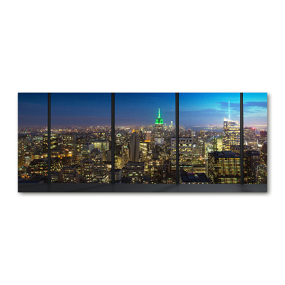 Acrylbild Fotodruck New York bei Nacht