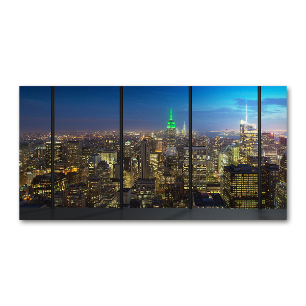 Acrylbild Fotodruck New York bei Nacht