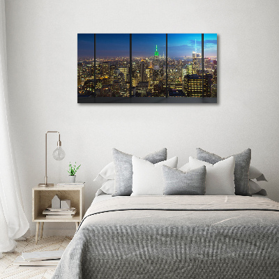 Acrylbild Fotodruck New York bei Nacht