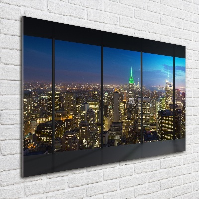 Acrylbild Fotodruck New York bei Nacht
