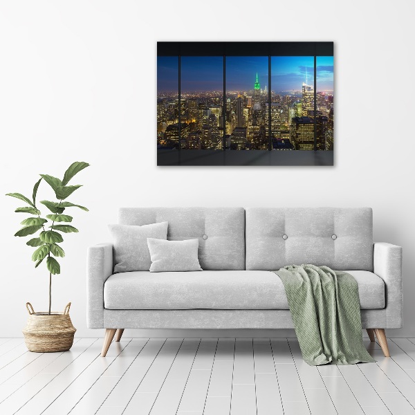 Acrylbild Fotodruck New York bei Nacht