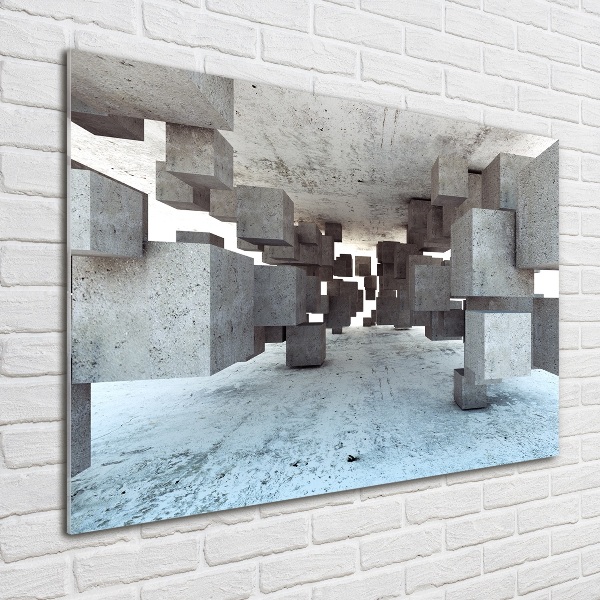 Acrylglas-Druck Würfel aus Beton