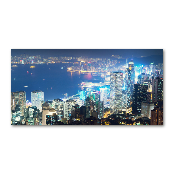 Acrylbild Fotodruck Hongkong bei Nacht