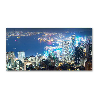 Acrylbild Fotodruck Hongkong bei Nacht