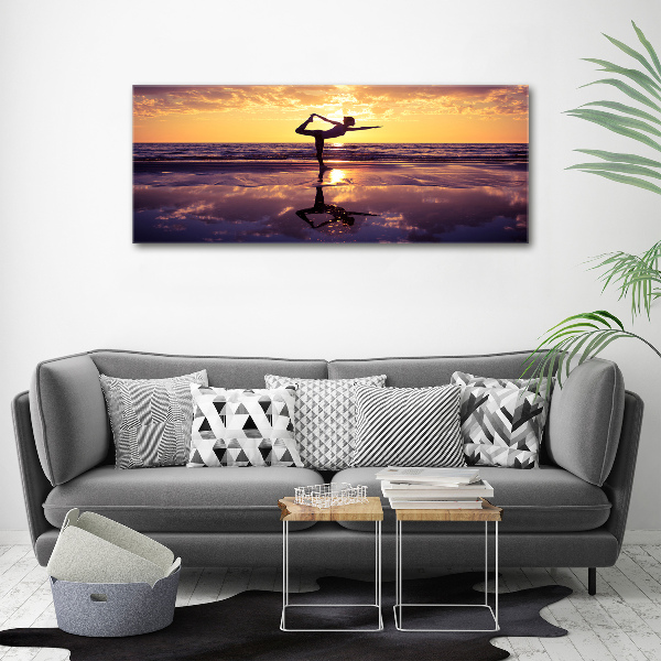 Acrylbild Fotodruck Yoga am Strand
